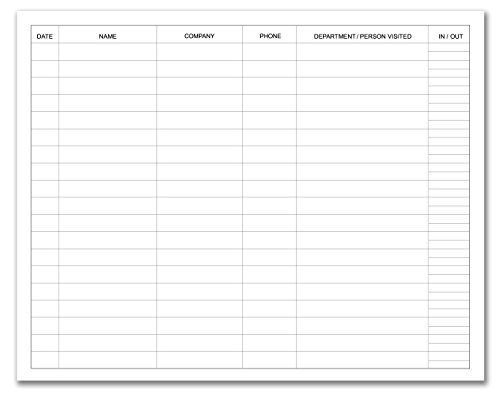 Visitor Register Printed